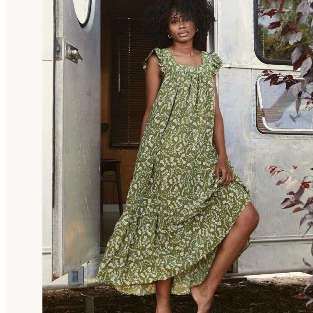 Christy Dawn | Green Leaf Maxi Dress